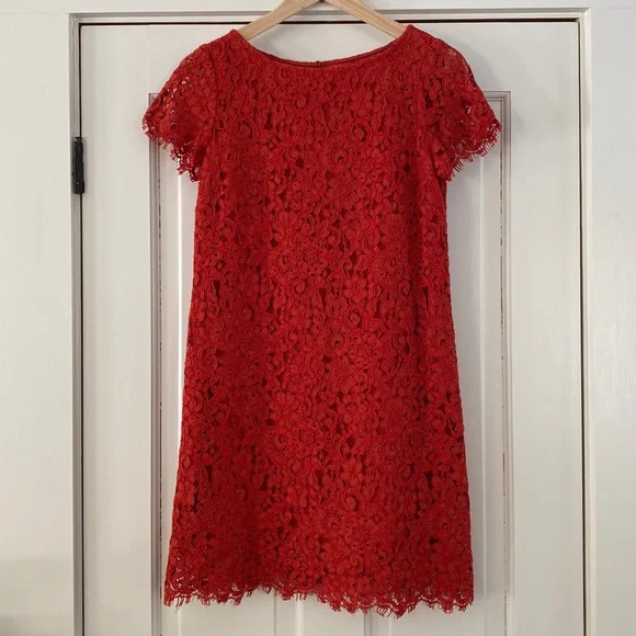 Zara | Dresses | Zara Red Lace Dress | Poshmark